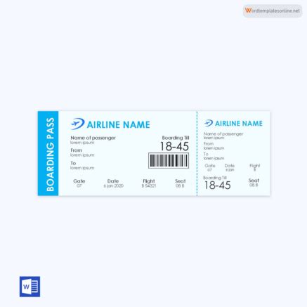 Free Boarding Pass Templates Edit And Printable