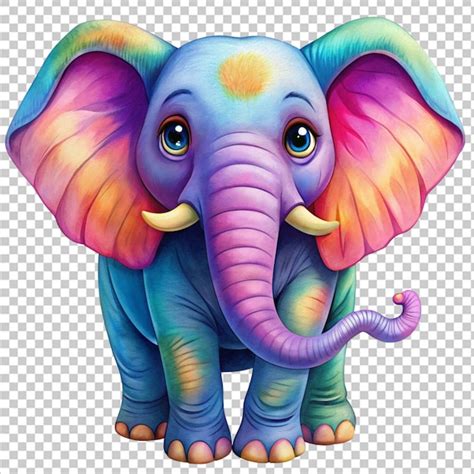 Un Elefante Lindo En Estilo De Dibujos Animados Plano Archivo Psd Premium