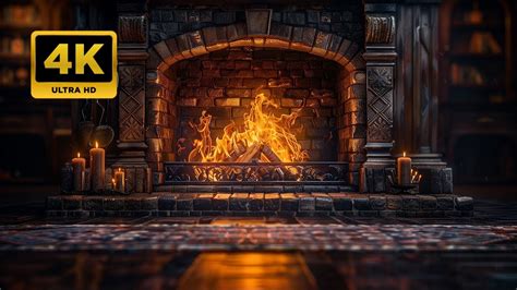 COZY FIREPLACE 3 HOURS 4K ULTRA HD Relaxing Fire Burning Video