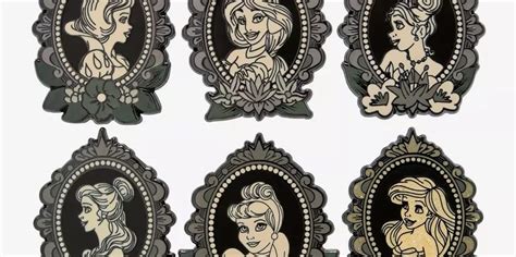 Disney Princess Black White Cameo Blind Box Pin Set At Hot Topic