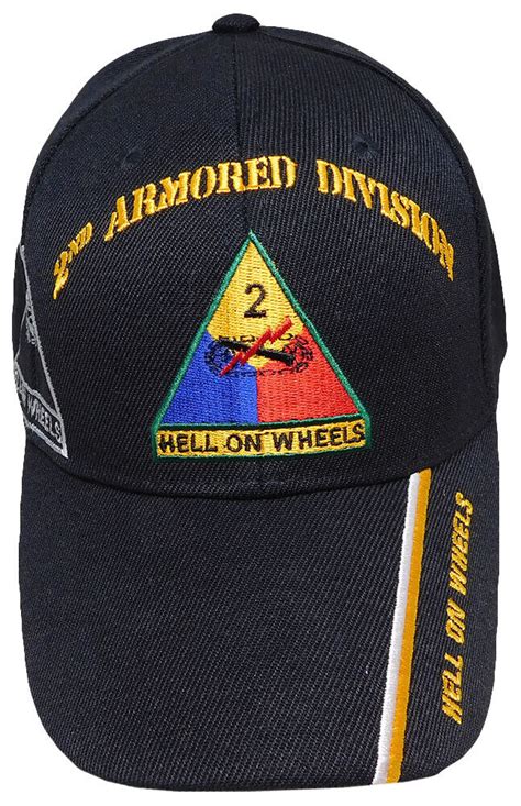 U S ARMY 2ND ARMORED DIVISION Hell On Wheels Shadow Black Embroidered