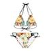 Floral Strappy Bikini Set Pestel Color Bikini Bathing Suit For Summer Vacation Floral Two Piece