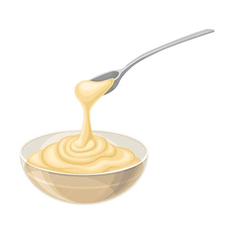 Premium Vector Condensed Milk Poured In Glass Bowl As Dairy Product