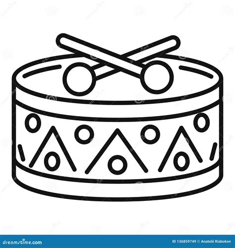 Drums Toy Icon Outline Style Stock Vector Illustration Of Clipart