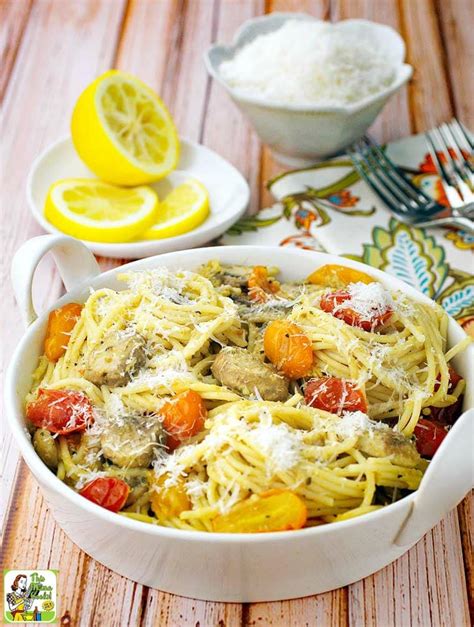 Crab Pasta Recipe with Pesto, Mushrooms & Tomatoes