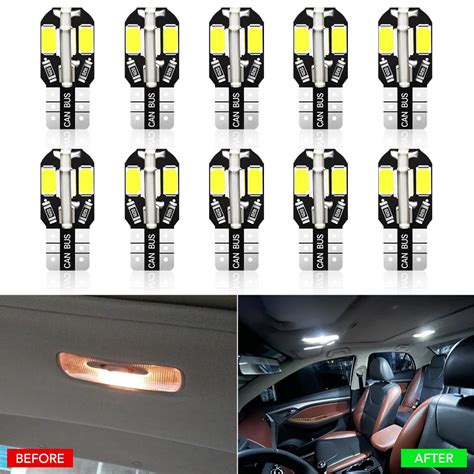 10pcs W5w T10 Led Canbus Light Bulbs For Skoda Octavia Yeti Roomster