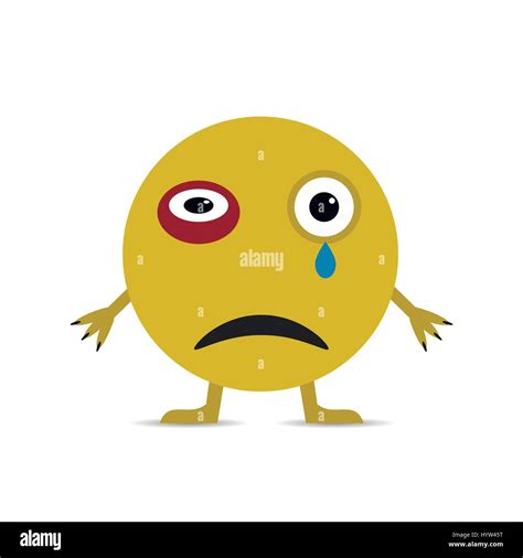 Sad Smiley Emoticon Tear Yellow Face Hi Res Stock Photography And