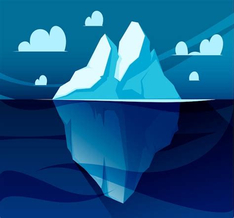 Premium Vector Iceberg Background Winter Landscape With Floating Ice