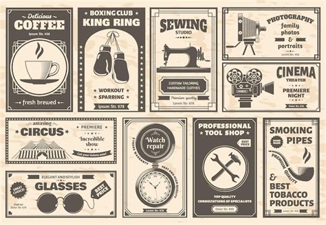 Premium Vector Retro Newspaper Goods And Services Old Advertising