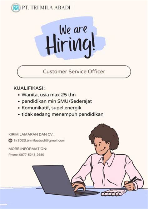 Lowongan Kerja Customer Service Officer Di PT Tri Mila Abadi