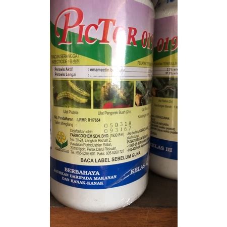 Pictor 019 1L Farmcochem Emamectin Benzoate 2 15 Racun Ulat Serangga