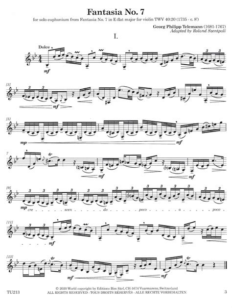 Three Fantasias From Nos 7 8 9 From 12 Fantasias For Violin G P