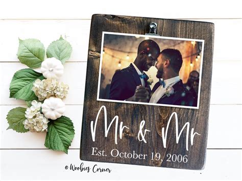 Mr Mr Picture Frame Gay Couple Wedding Gift LGBTQ Wedding Etsy