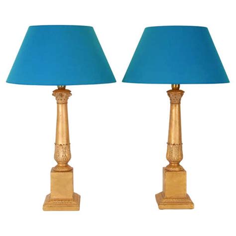 Vintage Italian Ceramic Lamps Gold Gilded Corinthian Column Table Lamps A Pair For Sale At 1stdibs