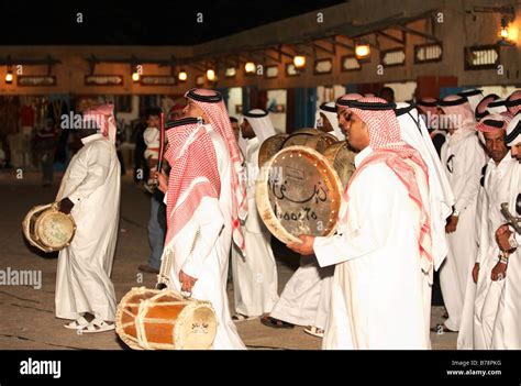 A Qatari Folk Troupe Performing At The Heritage Village On Doha