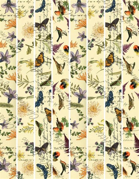 Vintage Floral/ Nature Washi Tape Printable, Junk Journal Ephemera ...