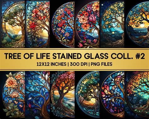 Tree Of Life Stained Glass Collection 2 Tree Of Life Wall Art