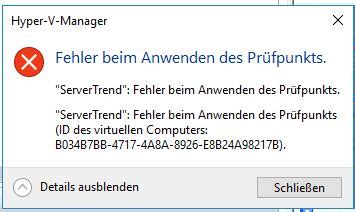 Hyper V Pr Fpunkte K Nnen Nicht Angewendet Werden Virtualisierung