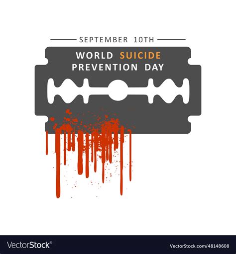 World Suicide Prevention Day Design With Razor Vector Image