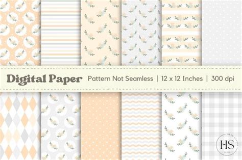 Vintage Flowers Digital Paper Pack Gr Fico Por Heyv Studio Creative