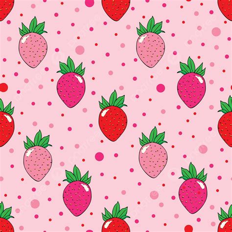 Strawberry Themed Seamless Pattern On A Pink Backdrop Vector Vegetarian Pattern Strawberry