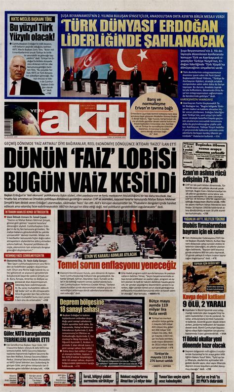 Yeni Akit Gazetesi Man Eti Ger Ek G Ndem