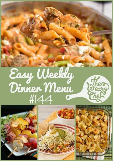 Easy Weekly Dinner Menu 144 Back In The Blogging Saddle The Weary Chef