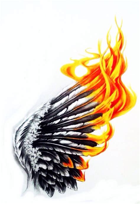 Angel Fire Wings Tattoo