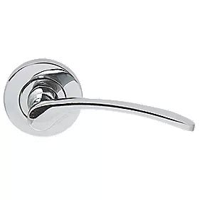 Hafele Drayton Lever on Rose Door Handles Pair Polished Chrome | Lever on Rose Handles ...