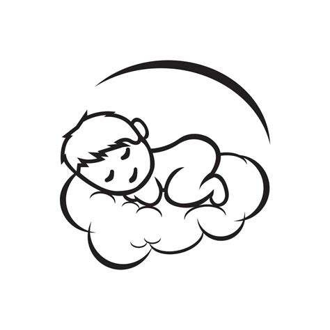 Cute Sleeping Baby Icon Logo Vector Design Vector Art At Vecteezy