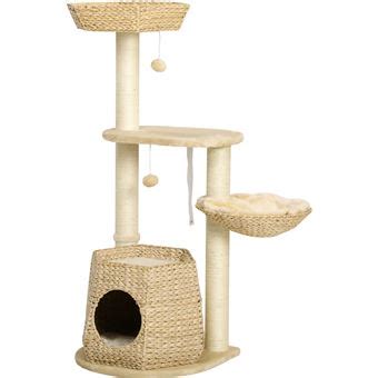 Arbre Chat Style Cosy Chic Griffoirs Sisal Naturel Niche Paniers