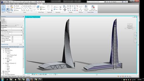 Bim Revit 3d Massing 01 Organic High Rise Building L Concept Tower