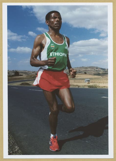 Haile Gebrselassie Carte Signée Photo 1997 By Haile Gebrselassie Coureur De Fond