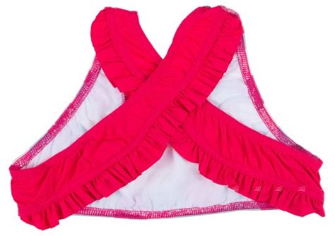 Maricruz Moda Infantil Girls Light Blue Pink Strawberry Bikini With Ruffles Missbaby