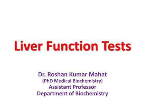 Liver Function Tests Ppt