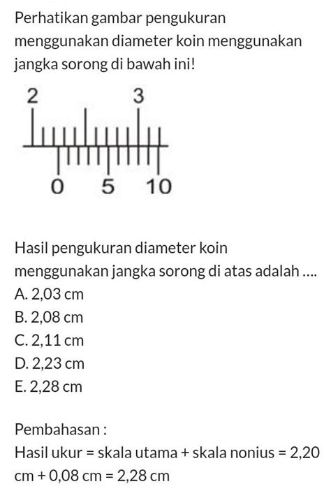 Detail Contoh Soal Pengukuran Jangka Sorong Koleksi Nomer