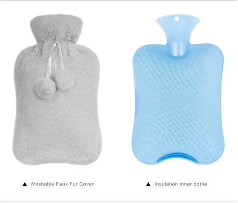 Hot Water Bottle With Plush Cover SCARLET FRENCH