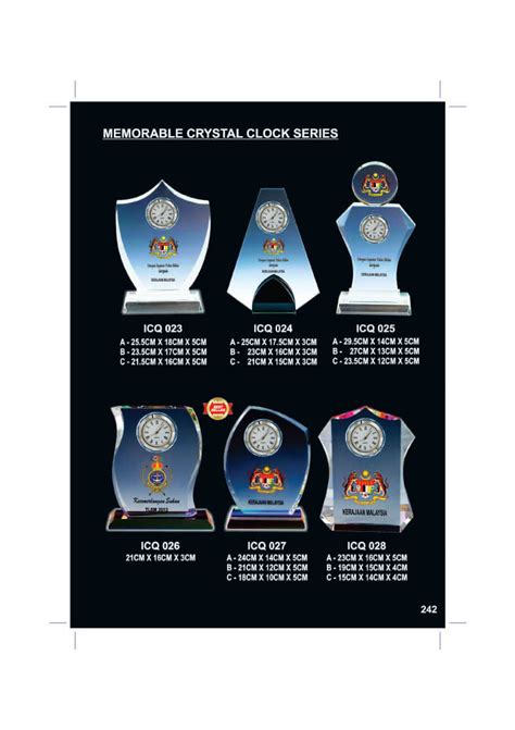 Crystal Clock Pembekal Cenderamata