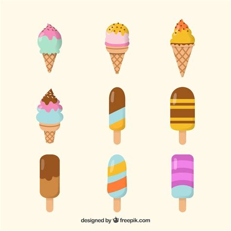 Colecci N De Helados Vector Gratis