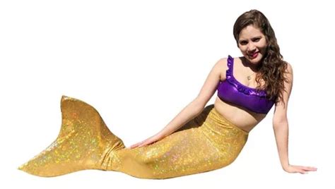 Cola De Sirena Adolescente Con Bikini Colores Con Holograma Env O Gratis