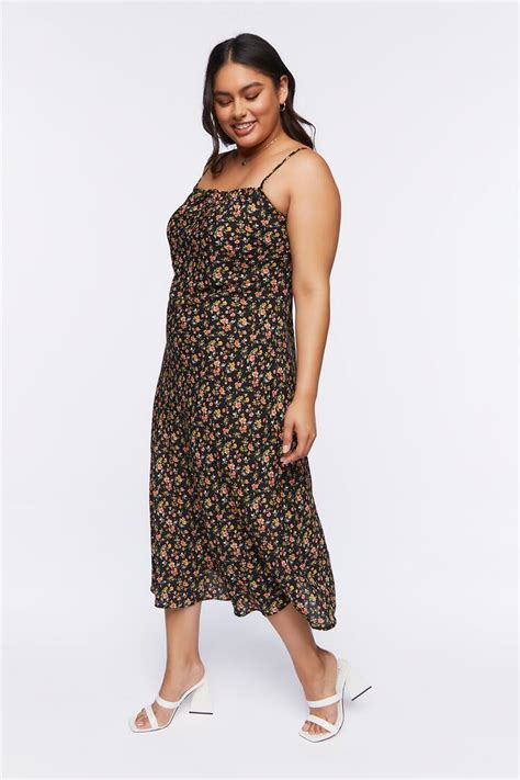 Plus Size Floral Print Maxi Dress