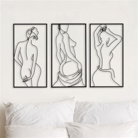 Nude Woman Body Metal Wall Art Naked Woman Back Decor Woman Shape Wall Art Set Of Metal Art