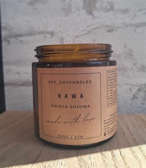 Świeca Sojowa Zapachowa Kawa 120ml 27h w słoiku PC soycandles Sklep