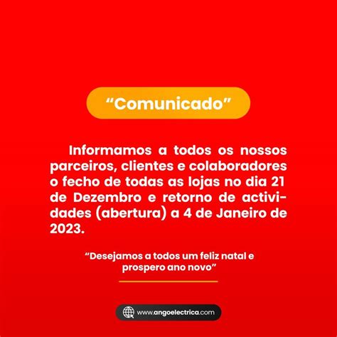 Vimos Por Meio Desta - Vimos por meio desta informar o fecho de todas as lojas Angoeléctrica ...