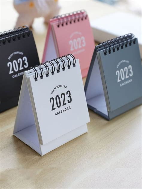 Pieza Calendario De Escritorio Al Azar Con Estampado De Slogan Mini