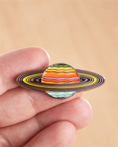 Saturn Planet Pin Illustration Lapel Brooch Nasa Space Etsy