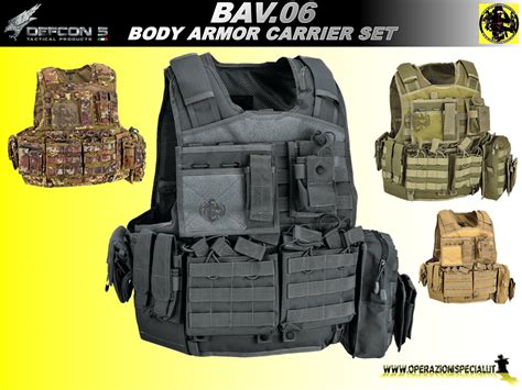 Operazioni Speciali Giubbotto Tattico Body Armor Carrier Set Bav06 Defcon5