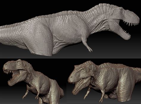 T Rex Model By Jun Huang D Cgsociety Trex Art Portfolio Zbrush