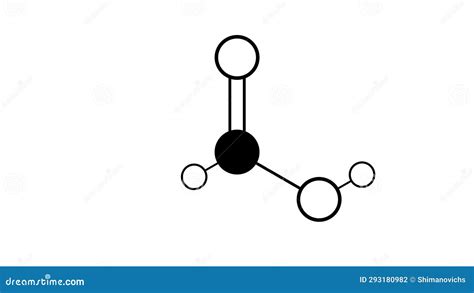 Formic Acid Molecule Structural Chemical Formula Ball And Stick Model Isolated Image