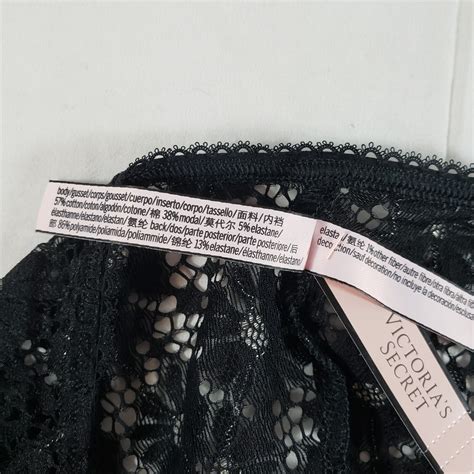 Victoria S Secret String Bikini Extra Large Black Daisy Lace Back Cotton Blend Ebay De